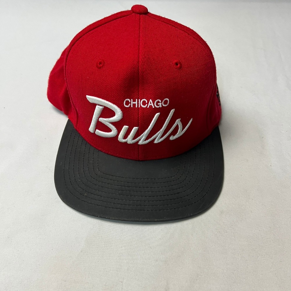 Nostalgia Co Mitchell & Ness Chicago Bulls 2014 NBA Script Logo Snapback Hat Cap